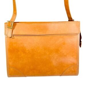 Vintage Hartmann Luggage Tan Leather Shoulder Bag Crossbody Purse Weekender